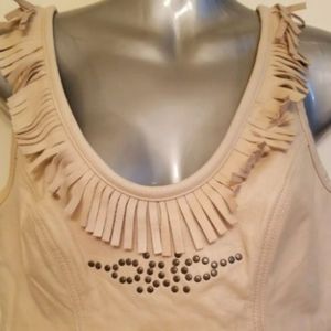 HARLEY DAVIDSON NEW FRINGE LEATHER TOP SIZE (8) 36